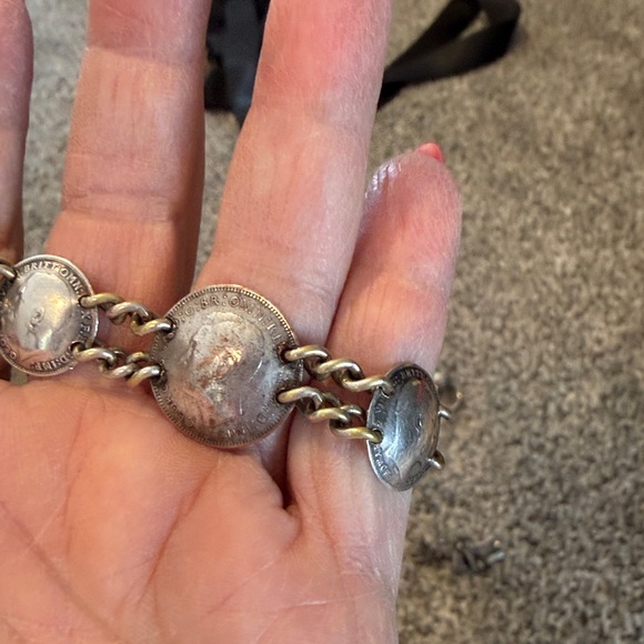Silver Coin Bracelet 1950-1960 - Picture 2 of 3